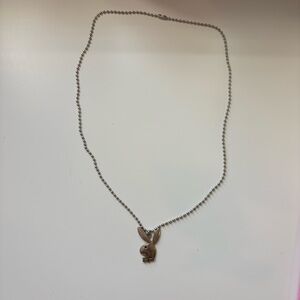 Playboy bunny necklace with silver chain